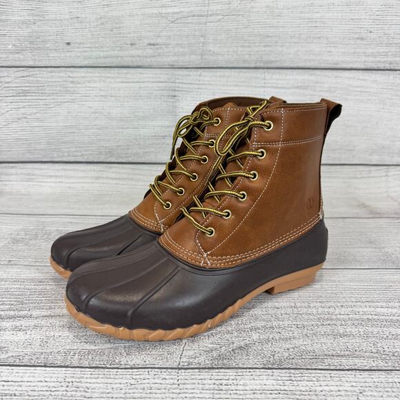 Lands End Men's Haze Brown Durable All Weather Duck Boots Size 11D - Picture 1 of 9